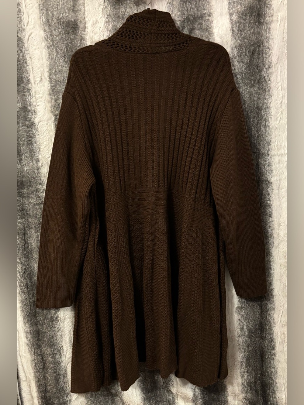 BloomChic Textured Kimono Collar Long Cardigan size 1X (14-16) - Picture 10 of 13